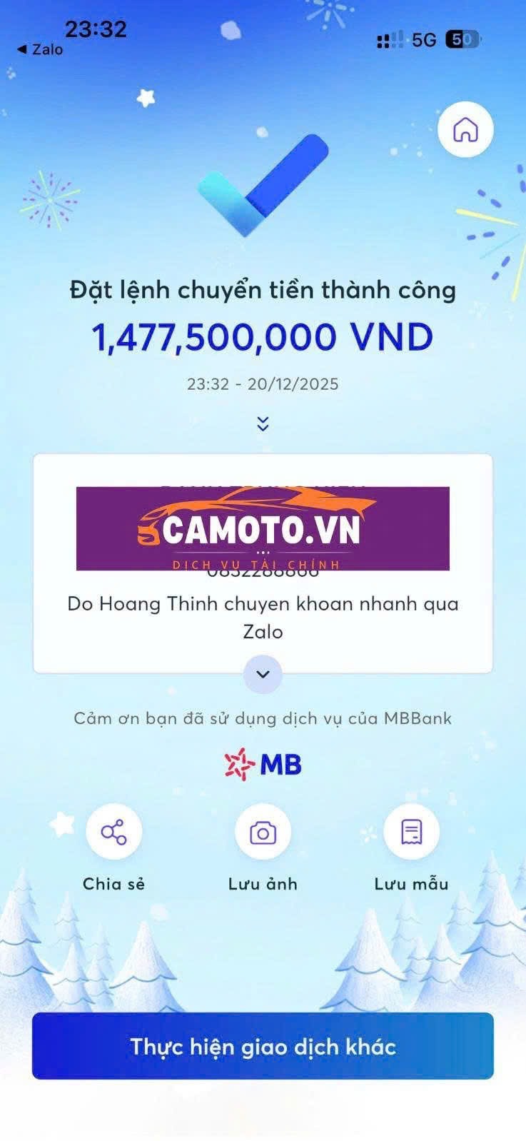 Giao dịch thành công – 1