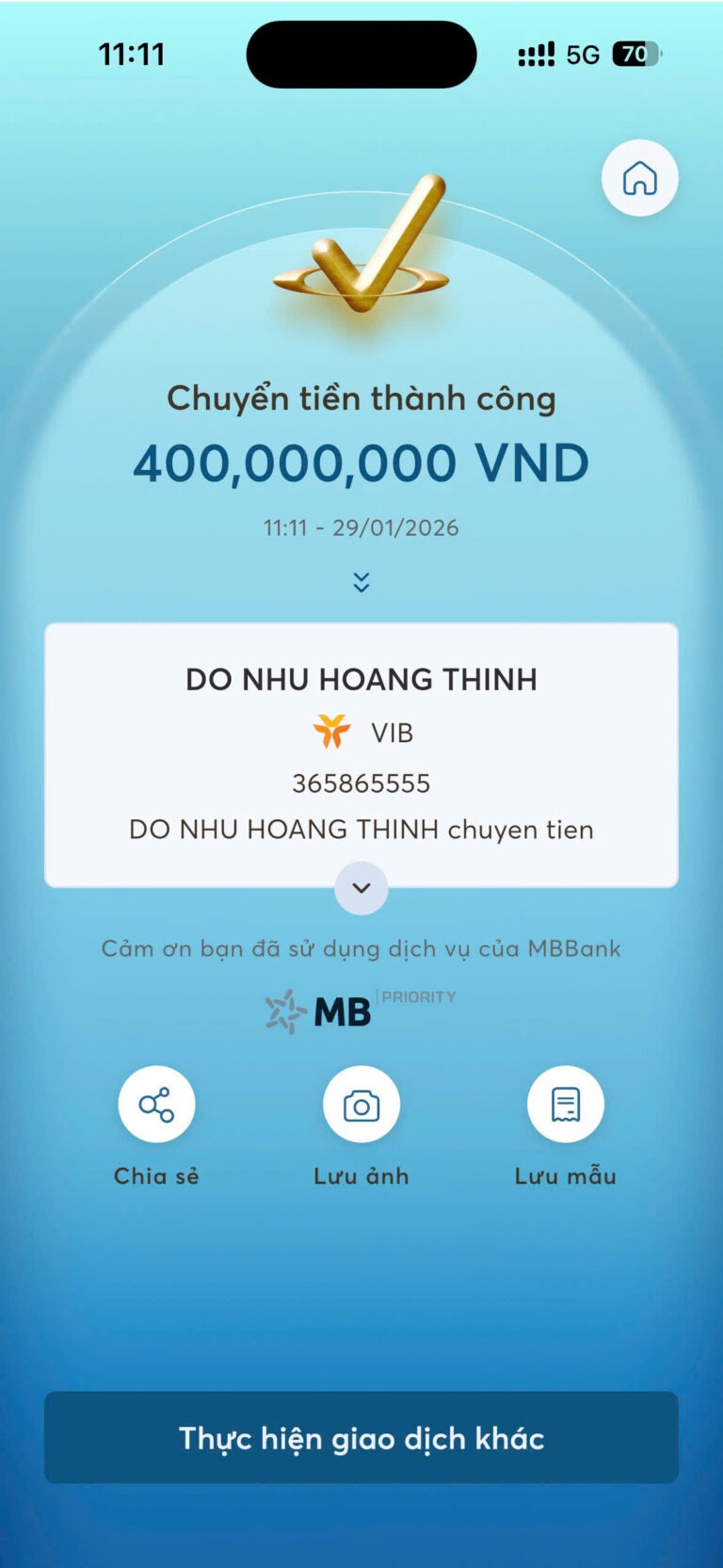 Giao dịch thành công – 8