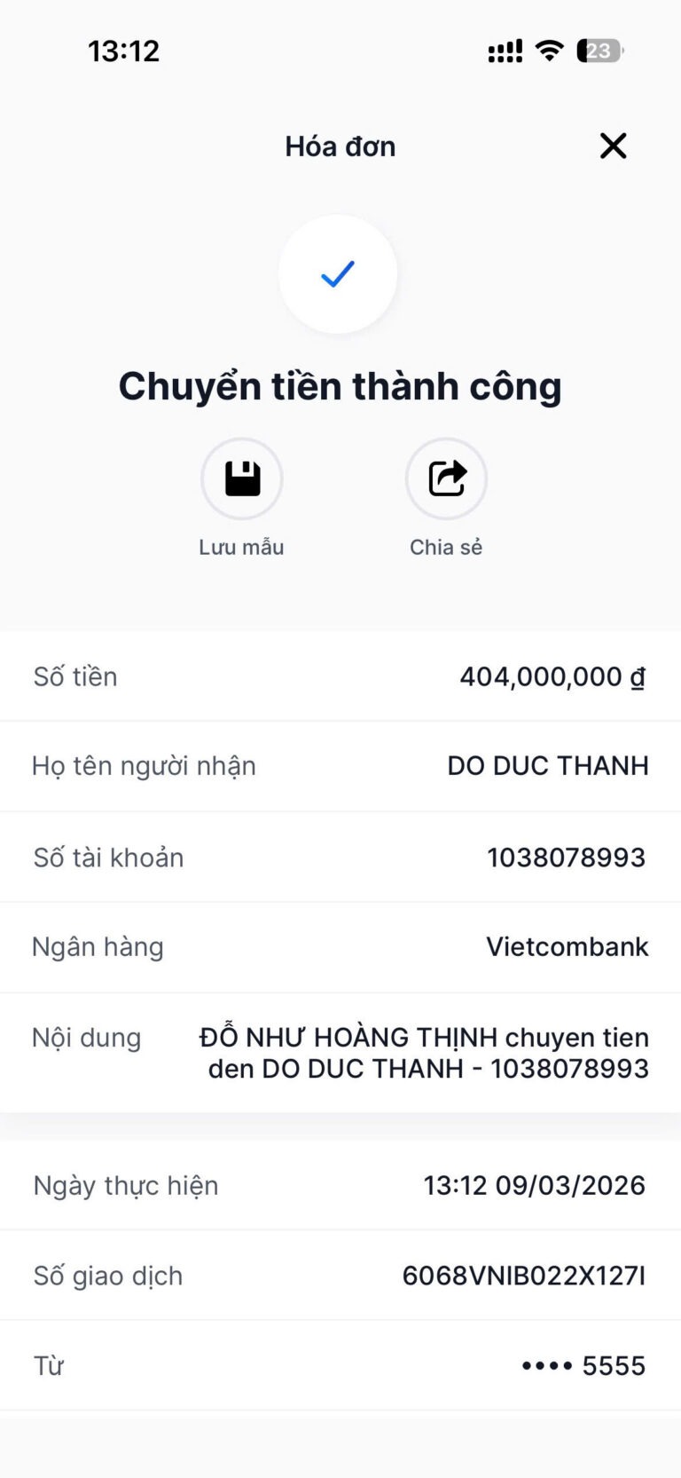 Giao dịch thành công – 11