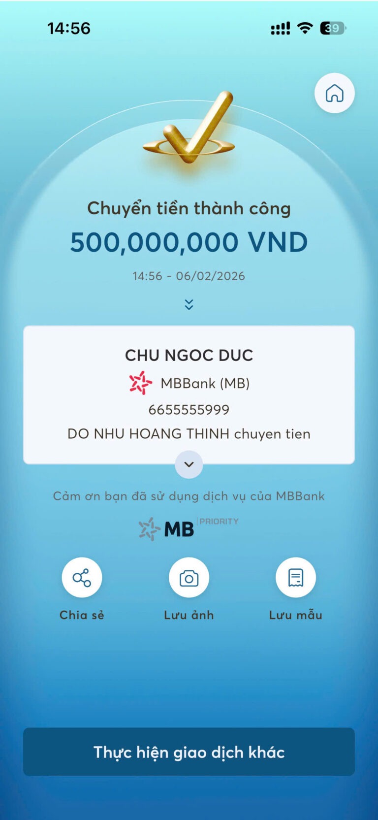 Giao dịch thành công – 12