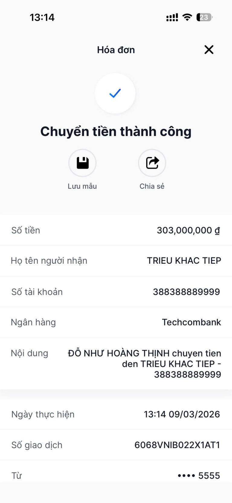 Giao dịch thành công – 14