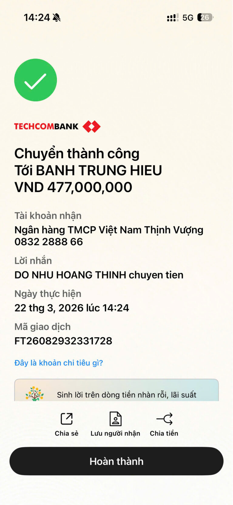 Giao dịch thành công – 19