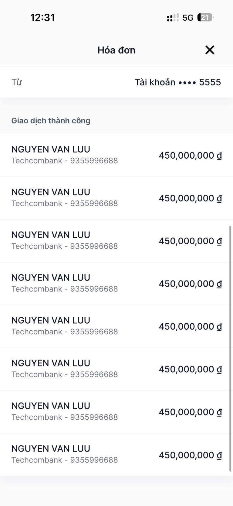 Giao dịch thành công – 20