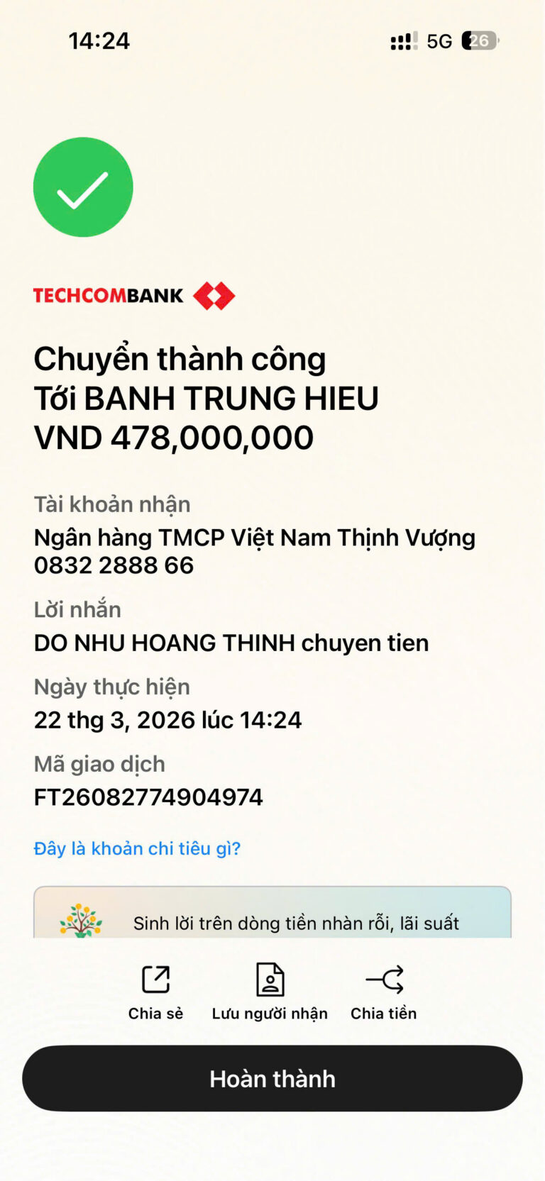 Giao dịch thành công – 21