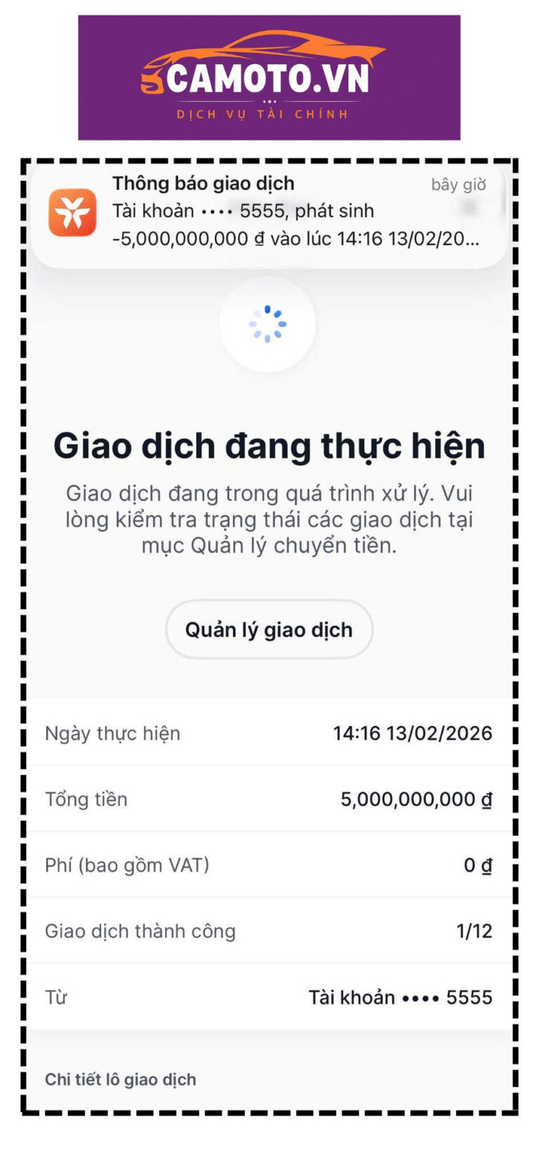 Giao dịch thành công – 22