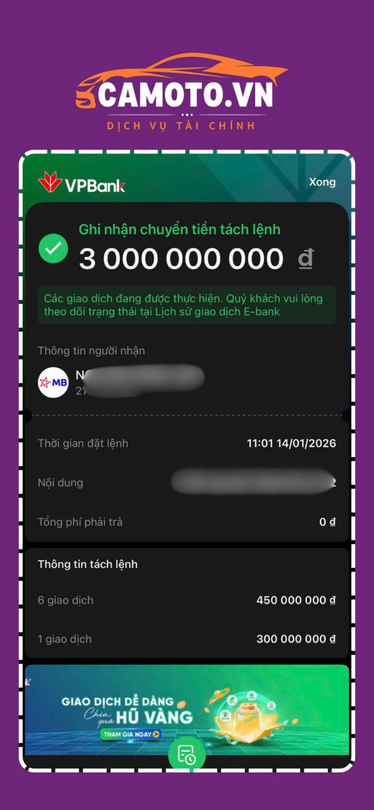 Giao dịch thành công – 25